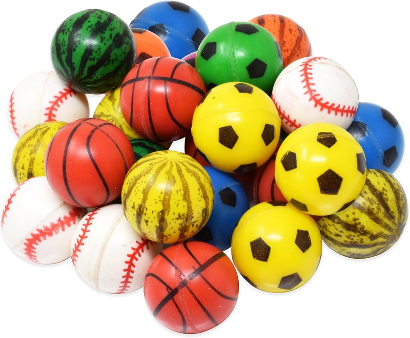 Kiddie Play 25 Bouncy Balls for Kids Party Favors | Bouncy Ball 27mm | Superball Small Rubber Balls for Kids - Image 1